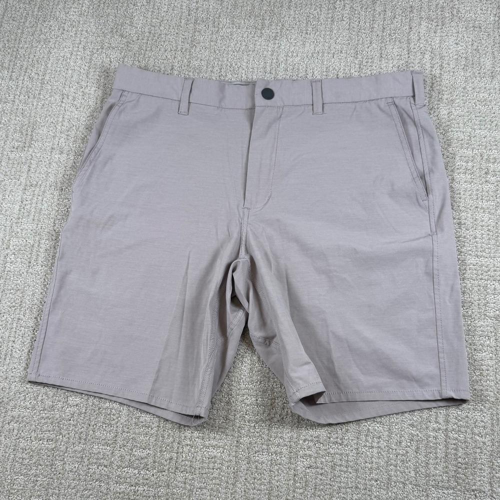 Johnnie-O Mens 34 Gray Prep-Formance 9" Stretch Performance Golf Shorts